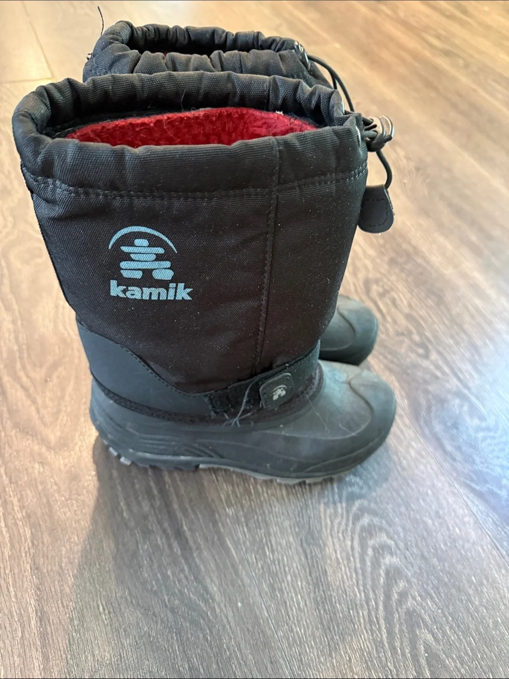 Kamik Kids Black Snow Boots with Red Lining
